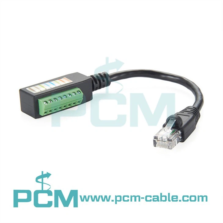 RJ45 mascle a 8 posició terminal lateral bloc adaptador de cua de porc