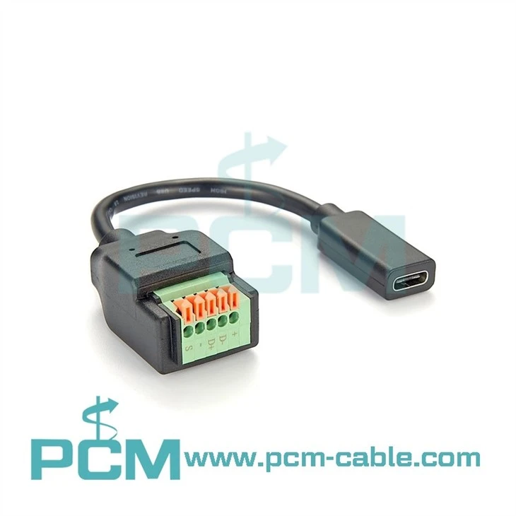 USB-C To 5 Pin Push-in Spring Terminal Connector