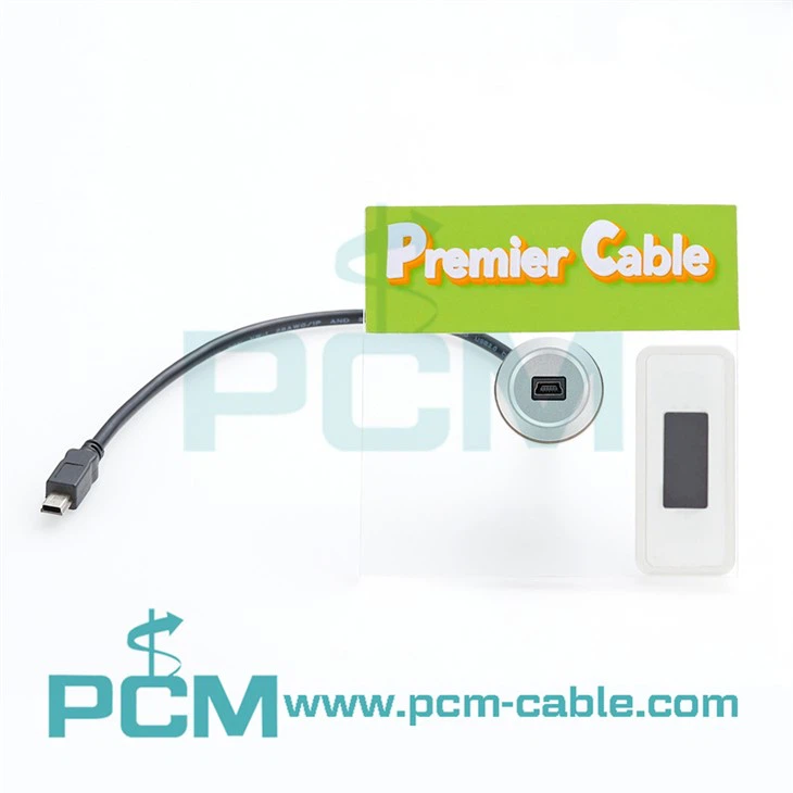 Mountable Female USB Mini B USB Cable