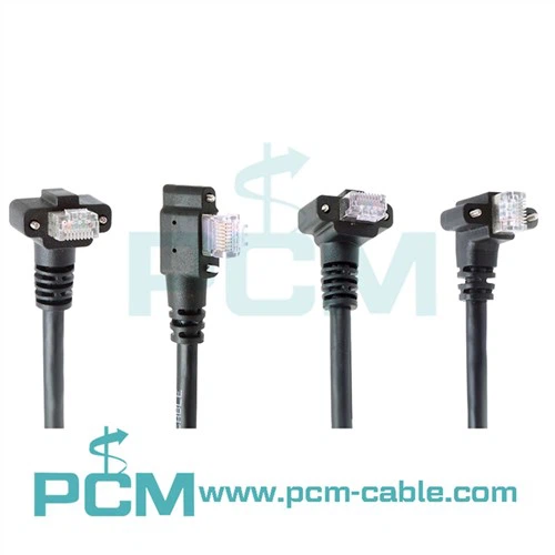 Cable GigE amb connectors RJ45 verticals horitzontals
