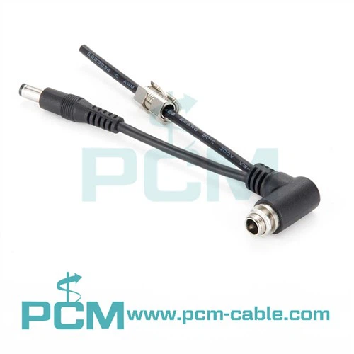 Cable d'alimentació de CC de bloqueig coaxial en angle recte 5,5 X 2,1 mm