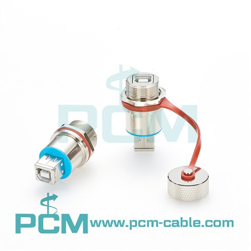 Connector de muntatge en panell femella USB tipus B impermeable