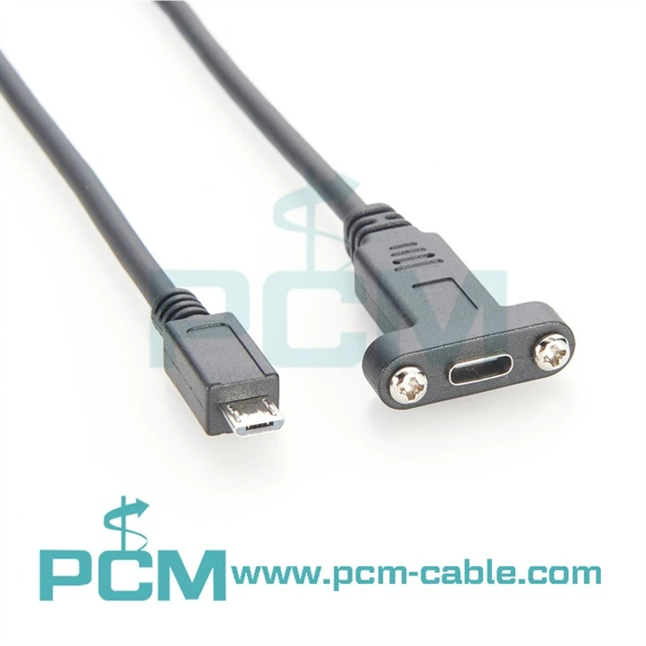 USB C To Micro B Panel Mount USB Cable