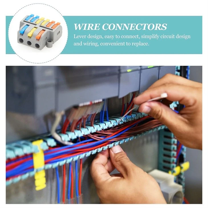 3‑in‑6‑out Quick Connectors,Wire Block Clamp Terminal Quick Wiring Multipurpose Conductor Compact Wire Connectors