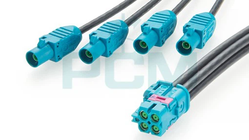 TE MATE-AX Female to 4 Fakra Male Cable Automotive Ethernet Harness TE MATE-AX Female to 4 Fakra Male Cable Automotive Ethernet Harness