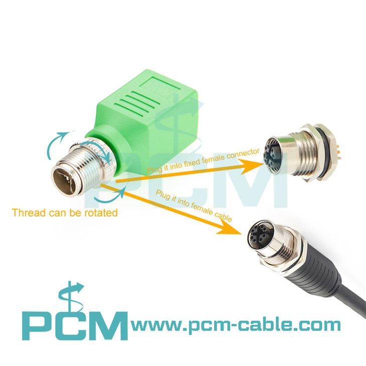 Adaptador de codi M12 X a RJ45