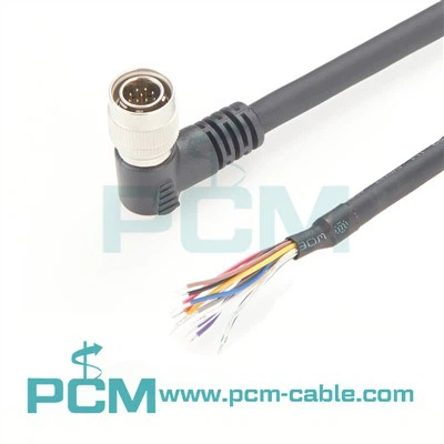 12 Pin Hirose I/O i Power High Flex Cable Angle Right Hr10A -10 p -12 p