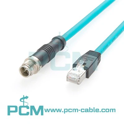 M12 x codificat de 8 pins a RJ45 Gige Vision Cat6a Cable Ethernet High Flex per a la visió de la màquina
