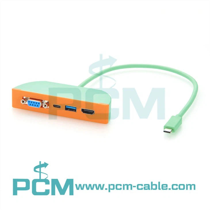 Muntatge de panell USB-C 4-en-1 base amb USB-A 10 Gbps, USB-C 10 Gbps, 4K60Hz i RS232 DB9